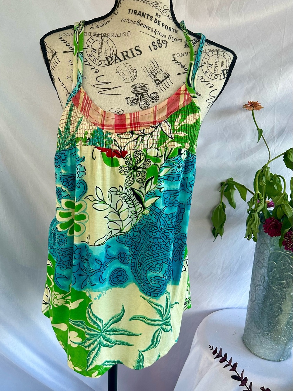 Rare Vintage Y2K Charlotte Russe Floral Paisley Spaghetti Strap Camisole